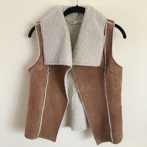 Faux suede & shearling vest